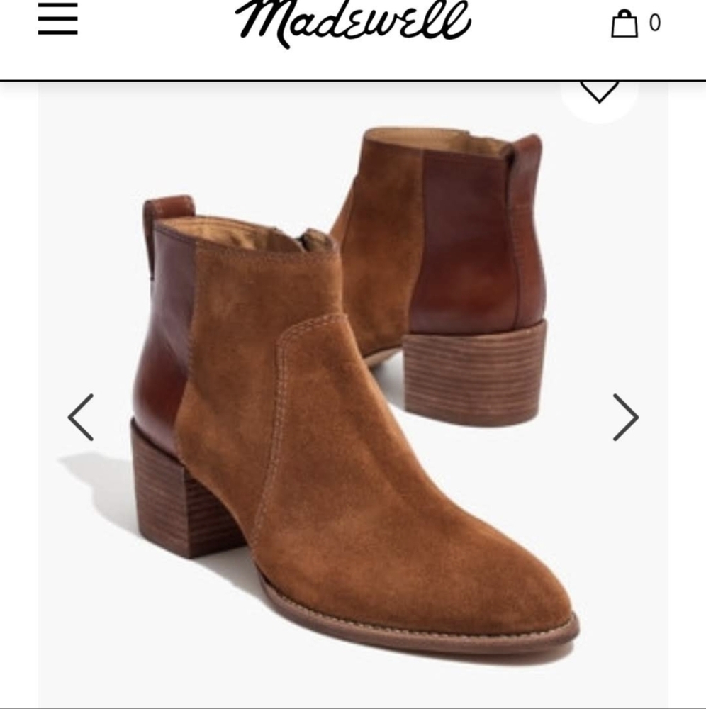 Madewell Suede and Leather Brown Ankle Boots